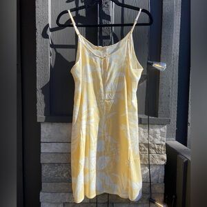 NEW Sunny Yellow Leaf Print Mini Dress